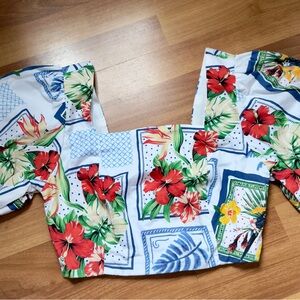 Primark Vibrant Floral Blouse with Red and Green